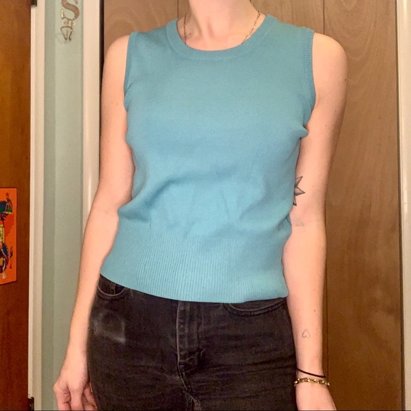 Vintage Tops - Vintage Teal Shell Tank